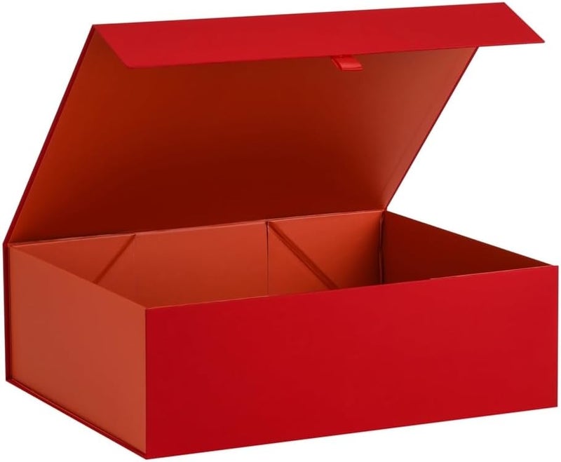 PLINJOY Extra Large Red Gift Box 16.5x14x5.5 Inches,Gift Boxs for Presents with Lid Magnetic Closure Collapsible,Bridesmaid Proposal Box,Birthday, Christmas,for Clothes and Large Gifts - Image 1